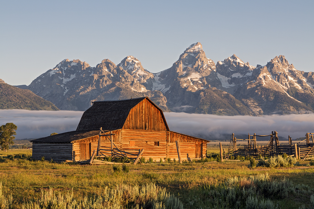 Moulton Barn at sunrise