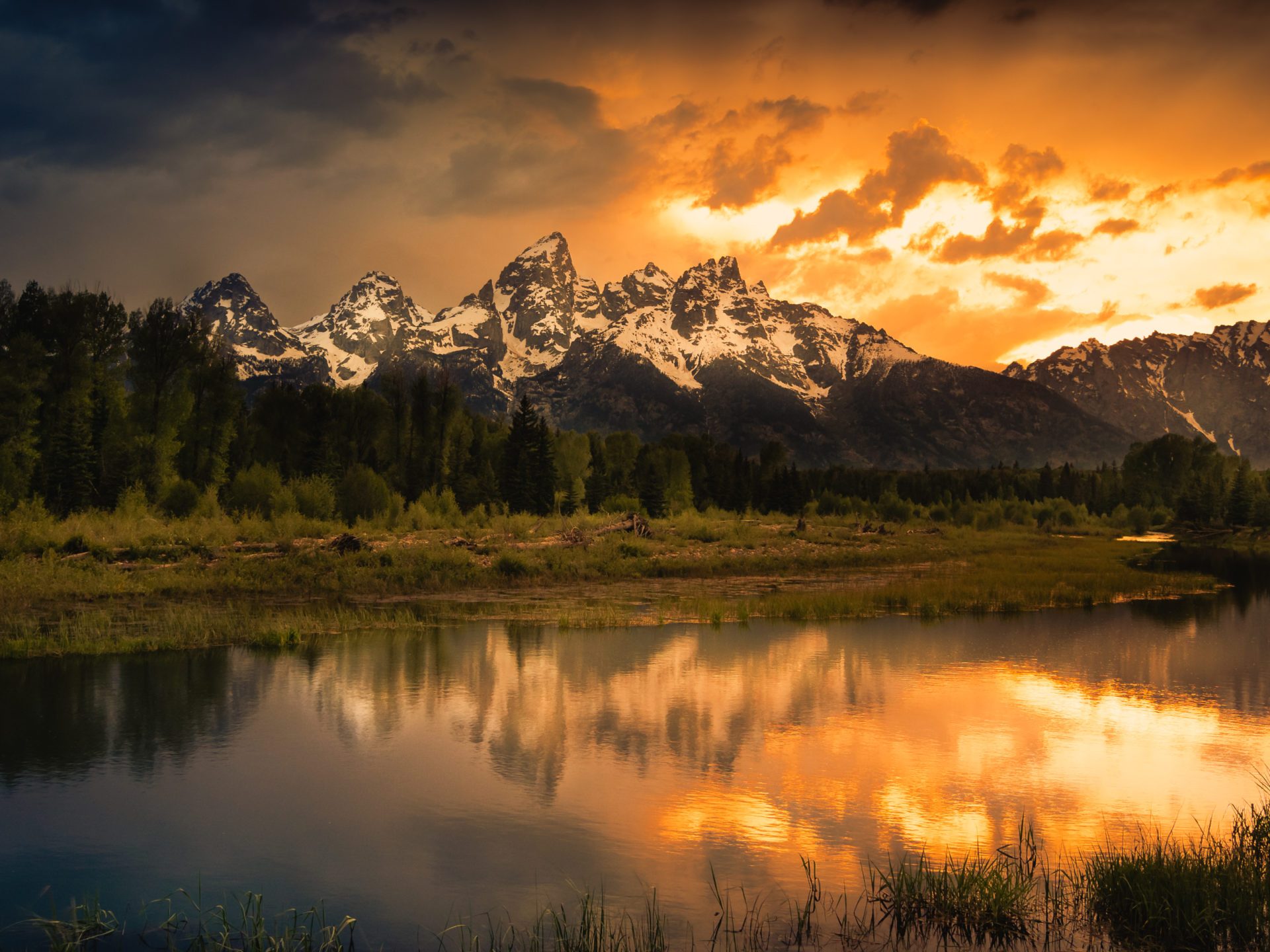 Tetons at sunset