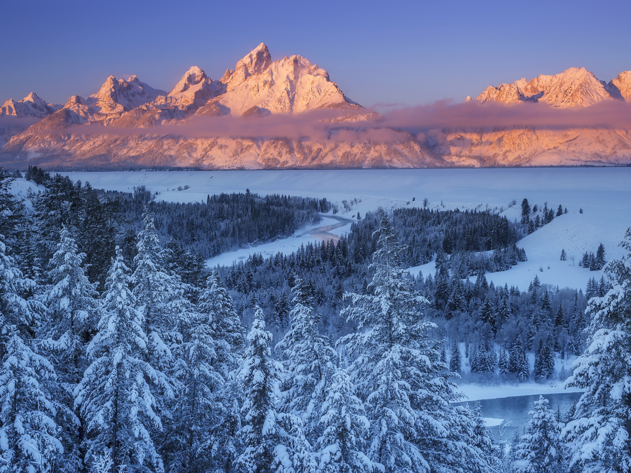 grand tetons from snake river