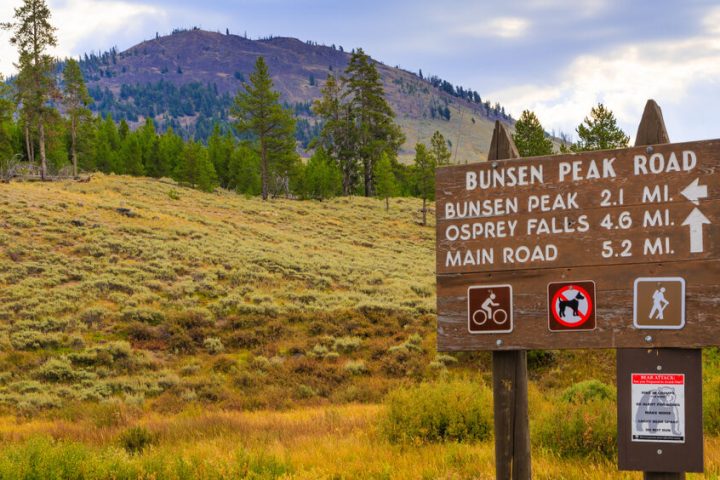 Bunsen Peak Trailhead Sign