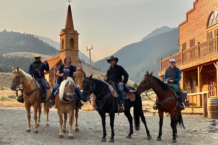 Horseback ride at Chico Hot Springs Resort