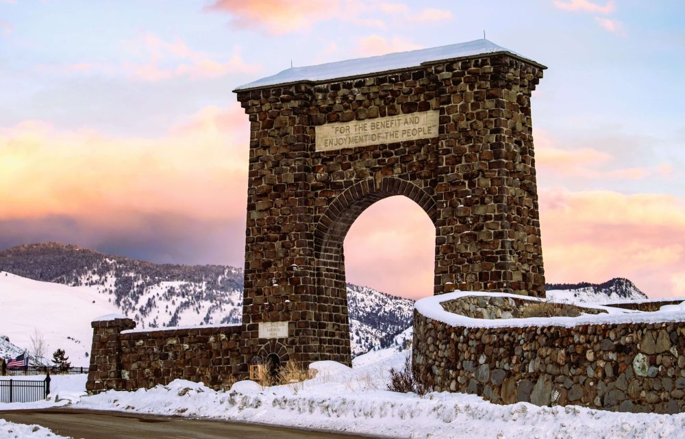 Roosevelt Arch in winter