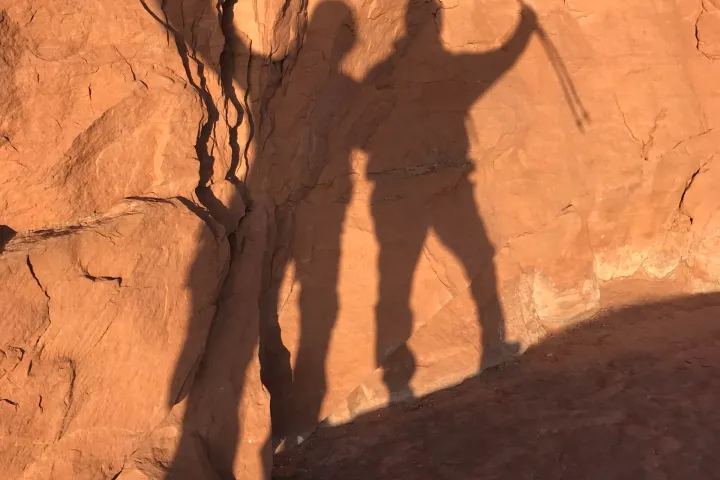 a man standing on a rock