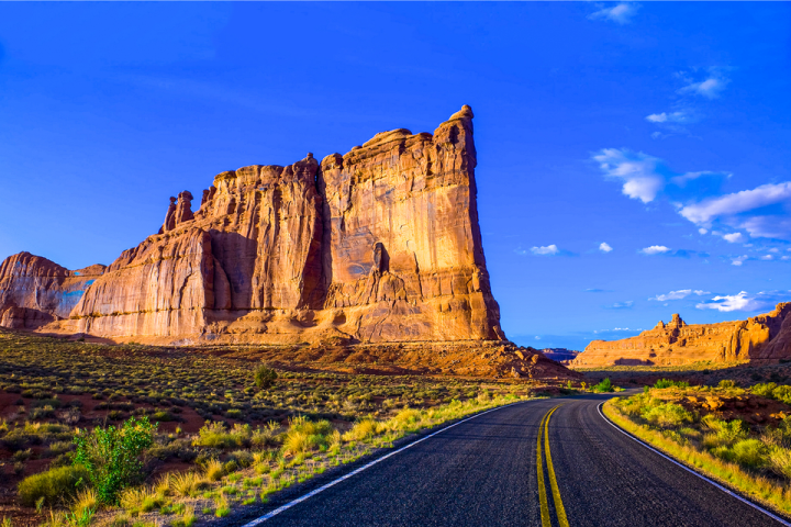 a painting of a canyon