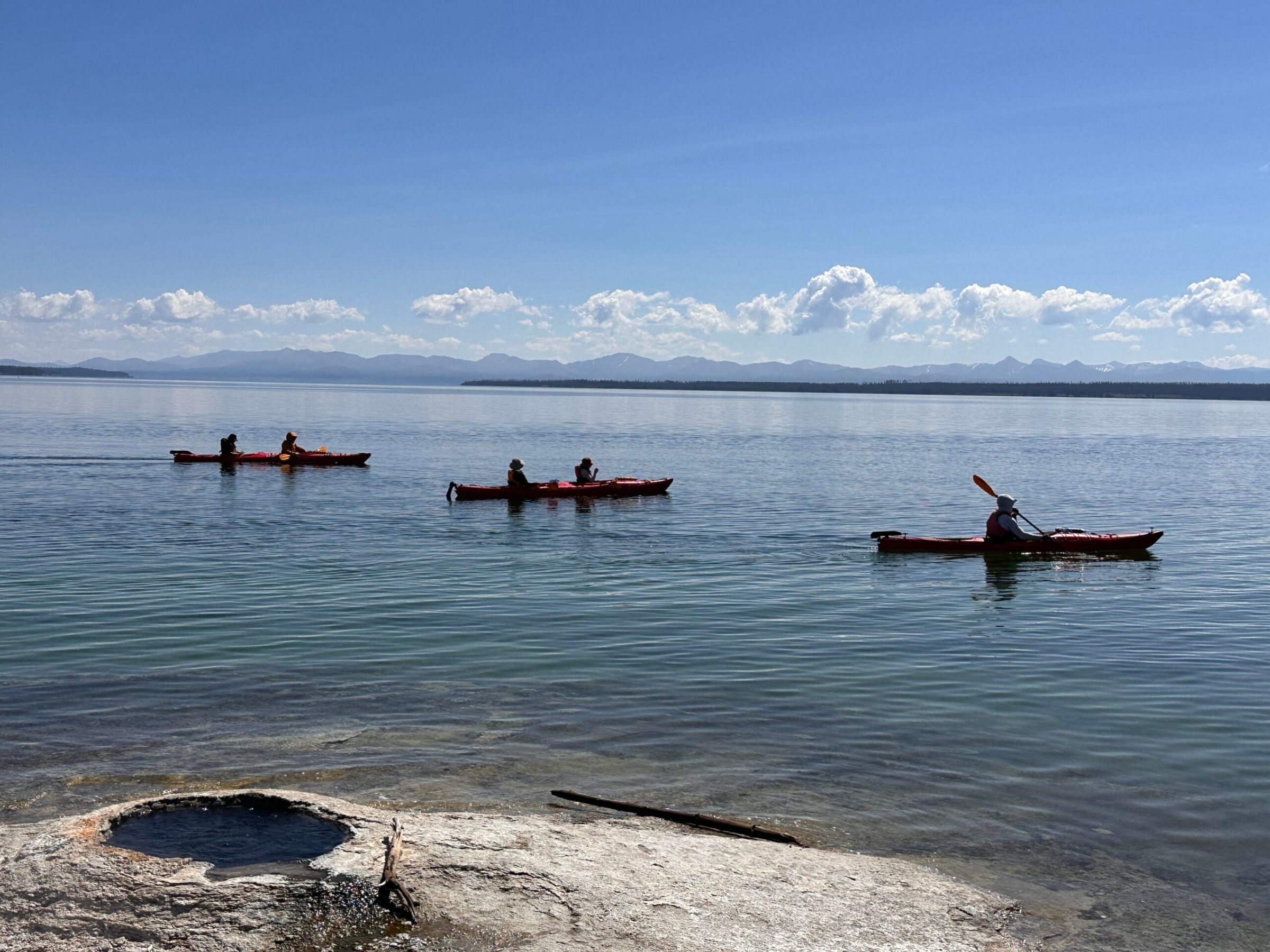 Kayaking in Yellowstone Lake