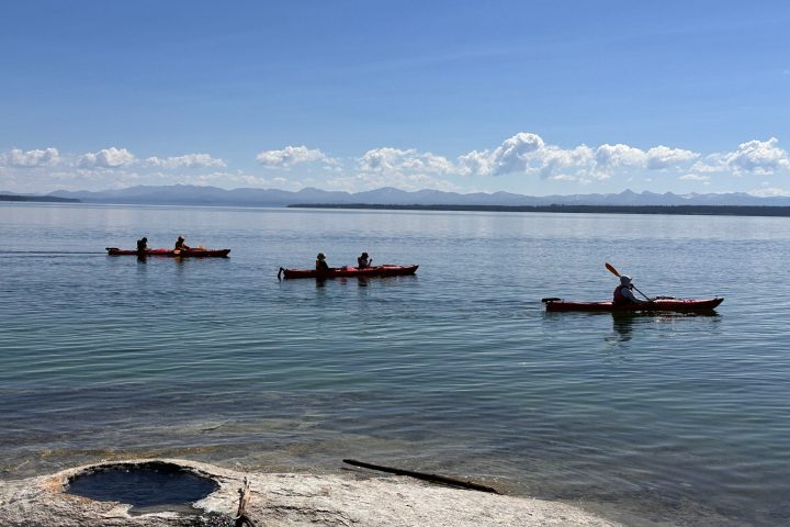 Kayaking in Yellowstone Lake