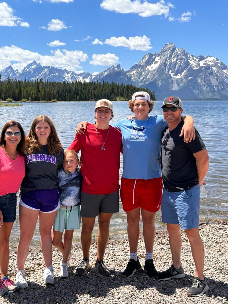 Jackson Lake Family posing for a picture at Jackson Lake.